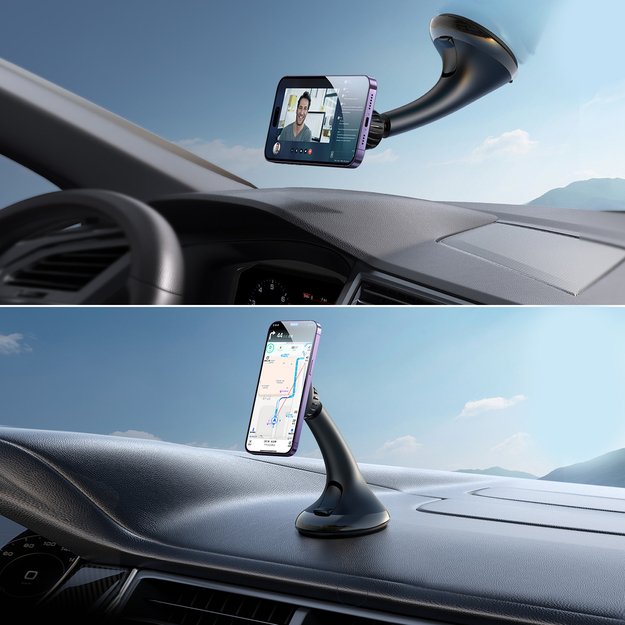 Joyroom JR-ZS356 universal magnetic car holder for a phone on the cockpit/window - black 7