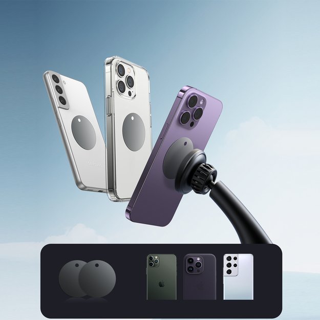 Joyroom JR-ZS356 universal magnetic car holder for a phone on the cockpit/window - black 12