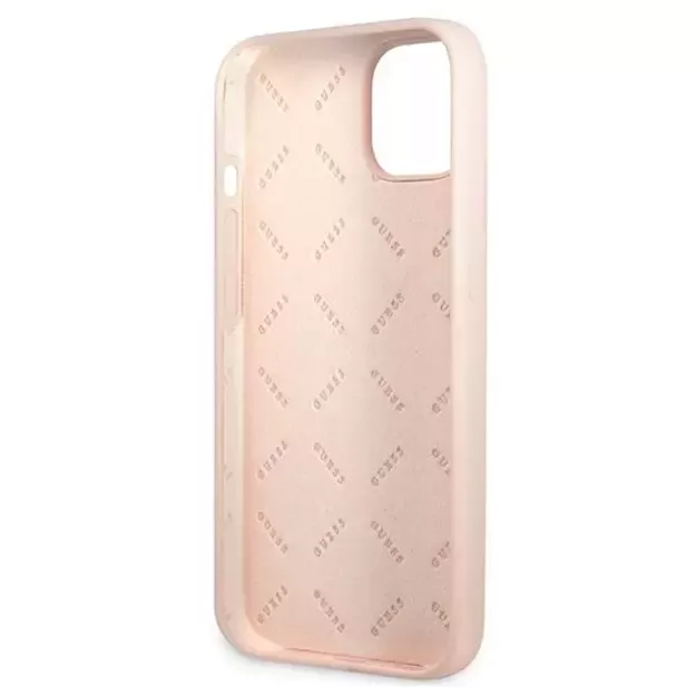 Guess GUHCP13MSLTGP iPhone 13 6.1&quot  pink/pink hardcase Silicone Triangle 6