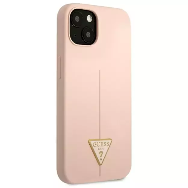 Guess GUHCP13MSLTGP iPhone 13 6.1&quot  pink/pink hardcase Silicone Triangle 3