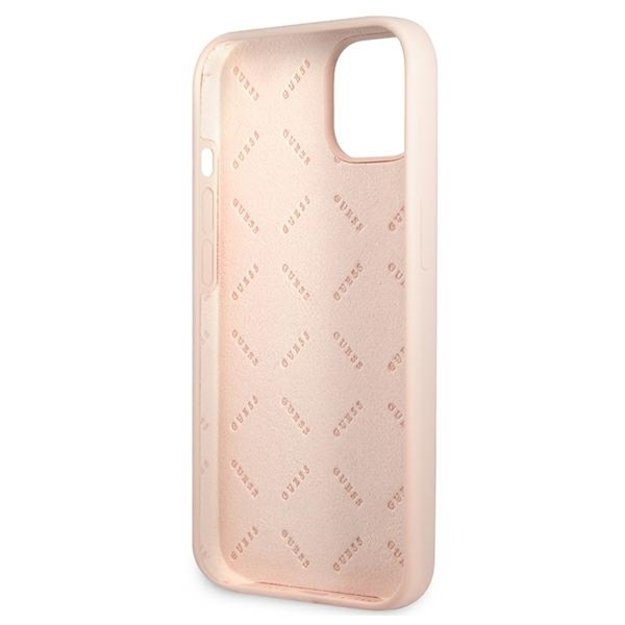 Guess GUHCP13MSLTGP iPhone 13 6.1&quot  pink/pink hardcase Silicone Triangle 13