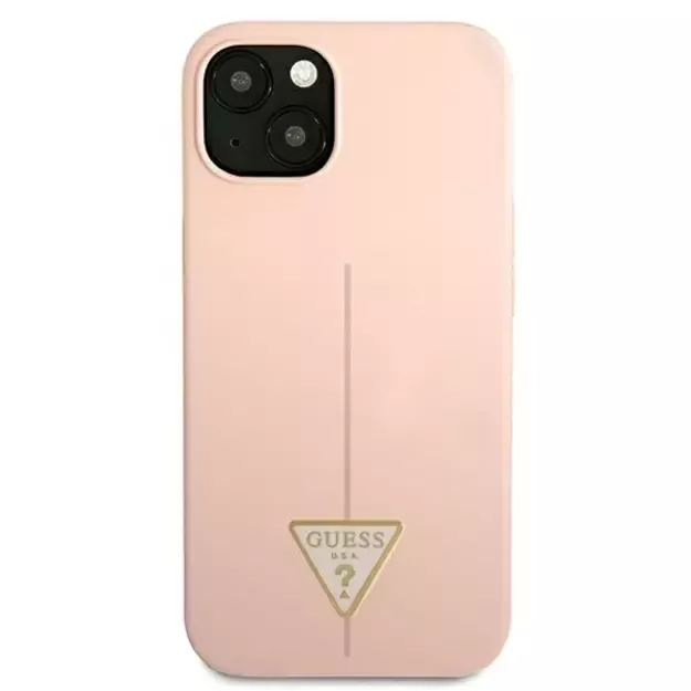 Guess GUHCP13MSLTGP iPhone 13 6.1&quot  pink/pink hardcase Silicone Triangle 2