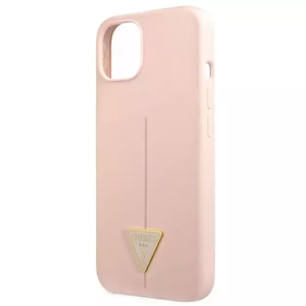 Guess GUHCP13MSLTGP iPhone 13 6.1&quot  pink/pink hardcase Silicone Triangle 5