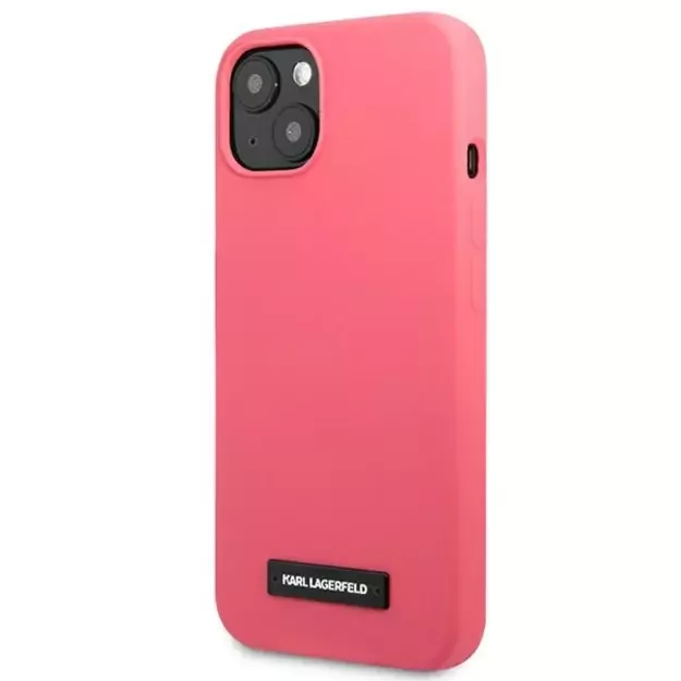 Karl Lagerfeld KLHCP13MSLMP1PI iPhone 13 6,1  hardcase fuksja/fuchsia Silicone Plaque 1
