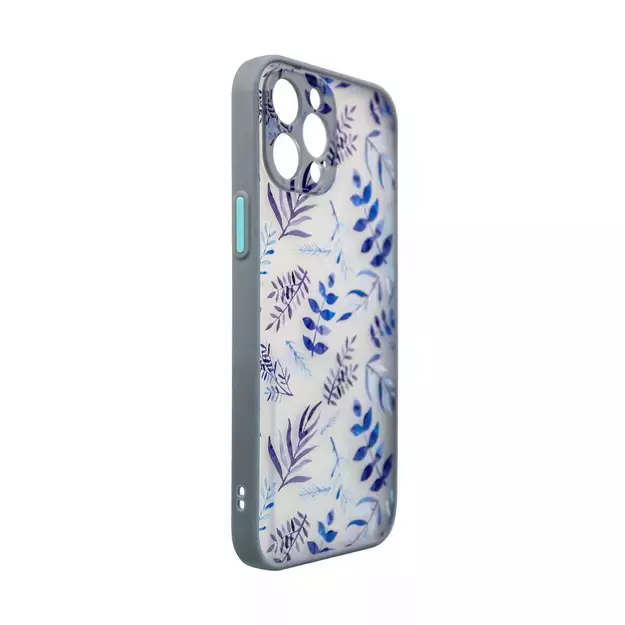 Design Case for iPhone 12 Pro Max flower case dark blue 2