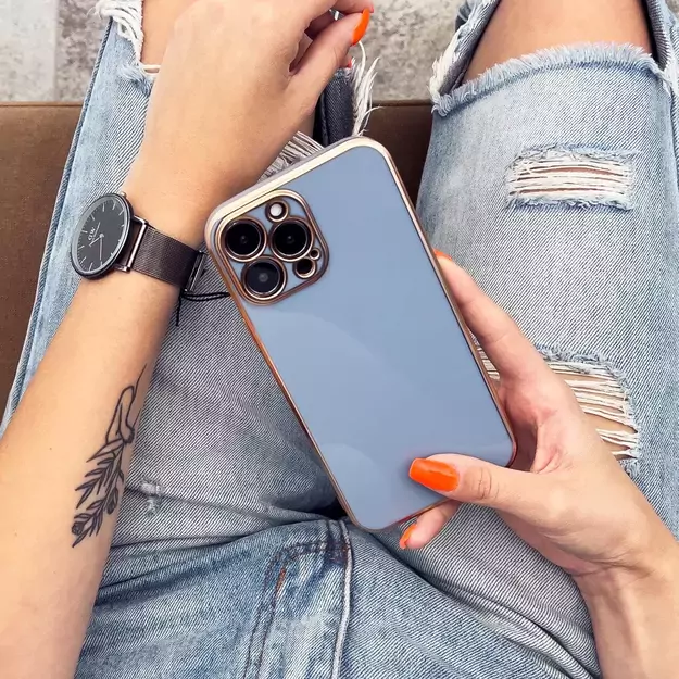 Lighting Color Case for Xiaomi Redmi Note 11 Pro gel cover with gold frame white 10