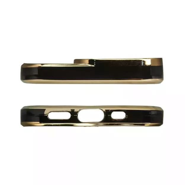 Fashion Case Case for iPhone 13 Pro Max Gold Frame Gel Cover Black 1