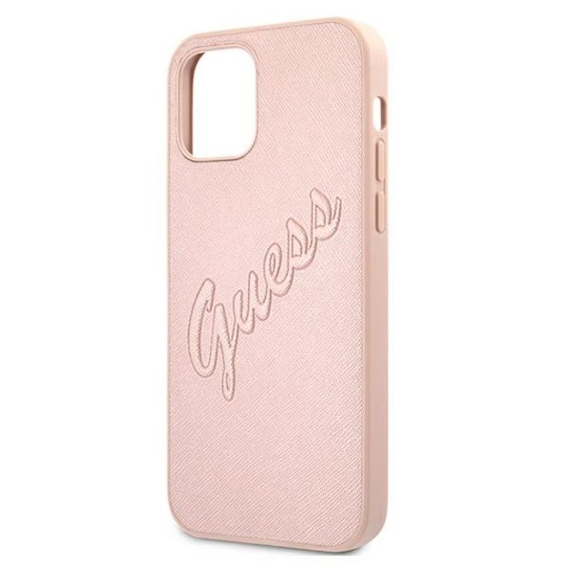 Guess GUHCP12LRSAVSRG iPhone 12 Pro Max 6.7&quot  pink/pink hardcase Saffiano Vintage Script 12