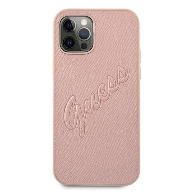 Guess GUHCP12LRSAVSRG iPhone 12 Pro Max 6.7&quot  pink/pink hardcase Saffiano Vintage Script 9