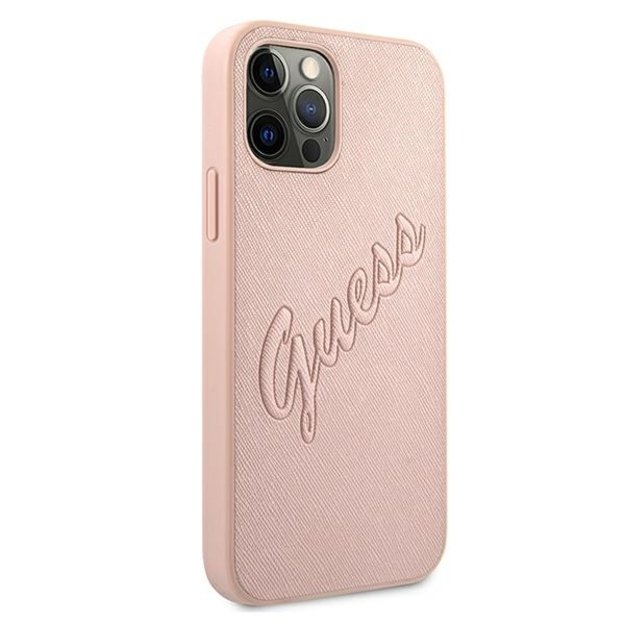 Guess GUHCP12LRSAVSRG iPhone 12 Pro Max 6.7&quot  pink/pink hardcase Saffiano Vintage Script 10