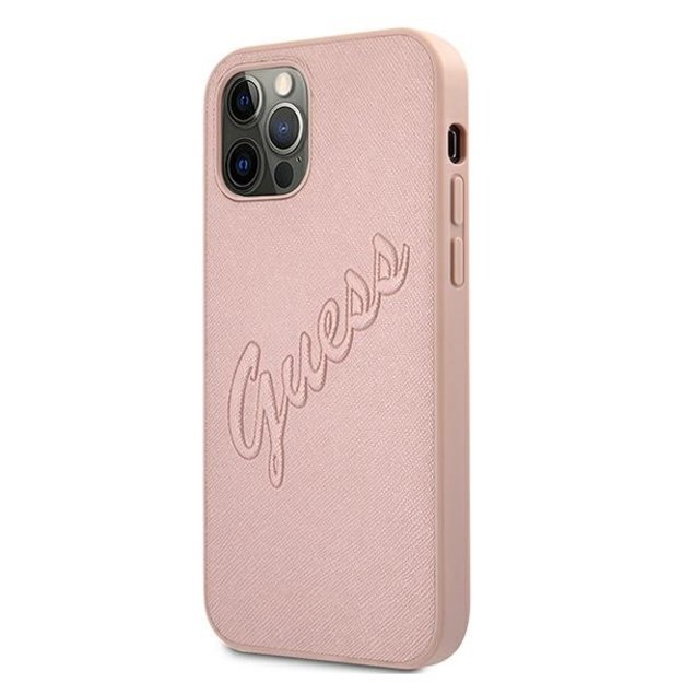 Guess GUHCP12LRSAVSRG iPhone 12 Pro Max 6.7&quot  pink/pink hardcase Saffiano Vintage Script 8