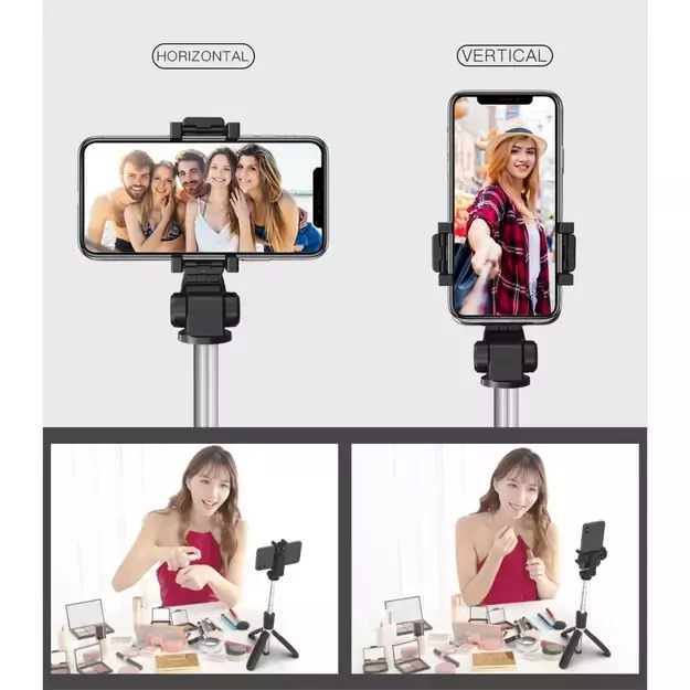 Tech-Protect L01S Bluetooth Selfie Stick with Tripod up to 70cm - Black 11