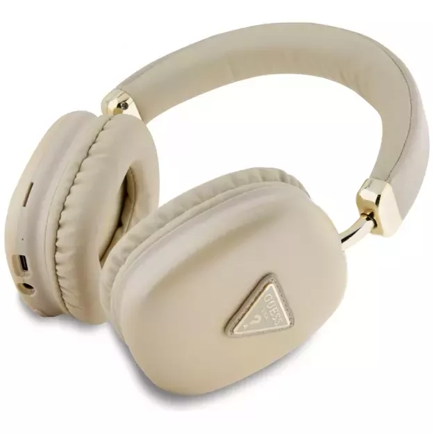 Guess Bluetooth 5.3 Metallic Triangle Logo Gold Over-Ear Headphones 1
