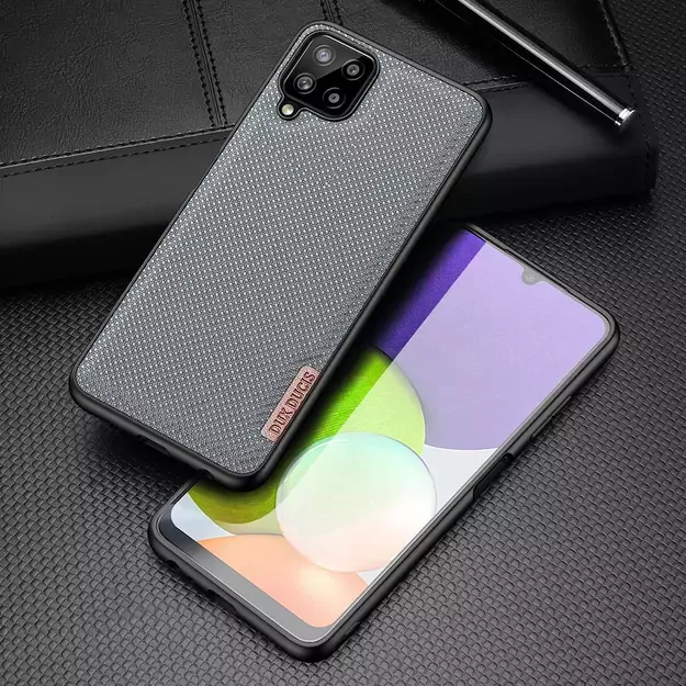 Dux Ducis Fino case covered with nylon material for Samsung Galaxy A22 4G gray 1