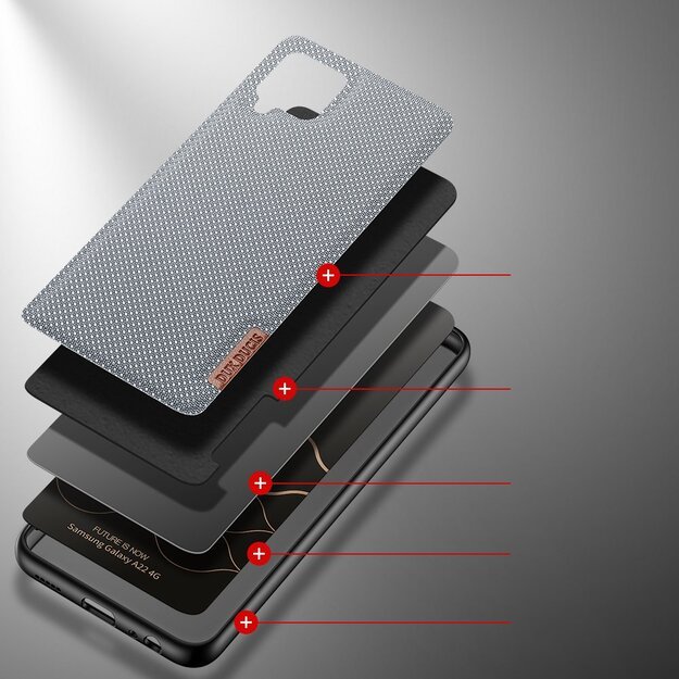 Dux Ducis Fino case covered with nylon material for Samsung Galaxy A22 4G gray 19