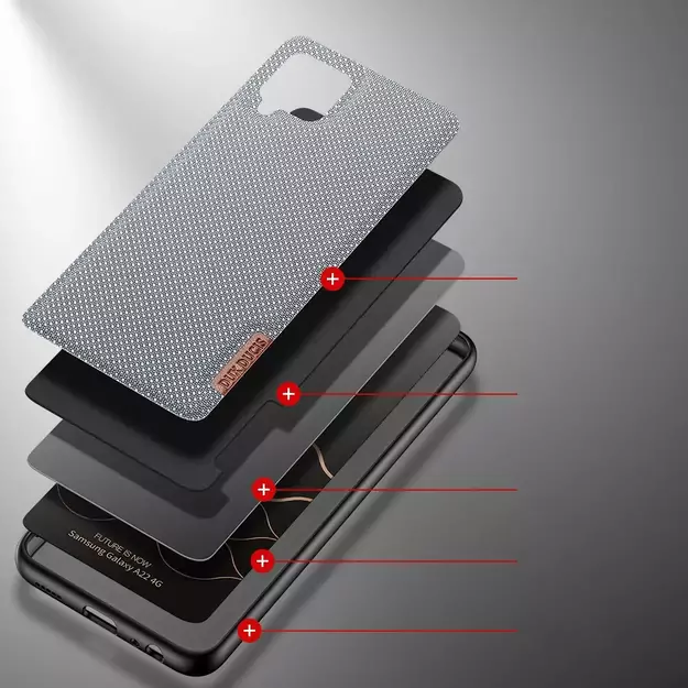 Dux Ducis Fino case covered with nylon material for Samsung Galaxy A22 4G gray 2