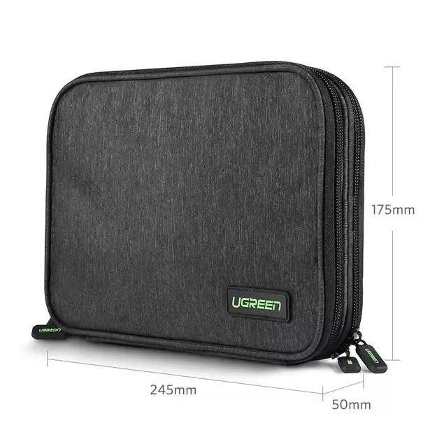 Ugreen case box for hard drive HDD SSD phone cables accessories 24.5 x 17.5 x 5 cm gray (50147 LP149) 7