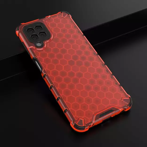 Honeycomb Case armor cover with TPU Bumper for Samsung Galaxy A22 4G red 13
