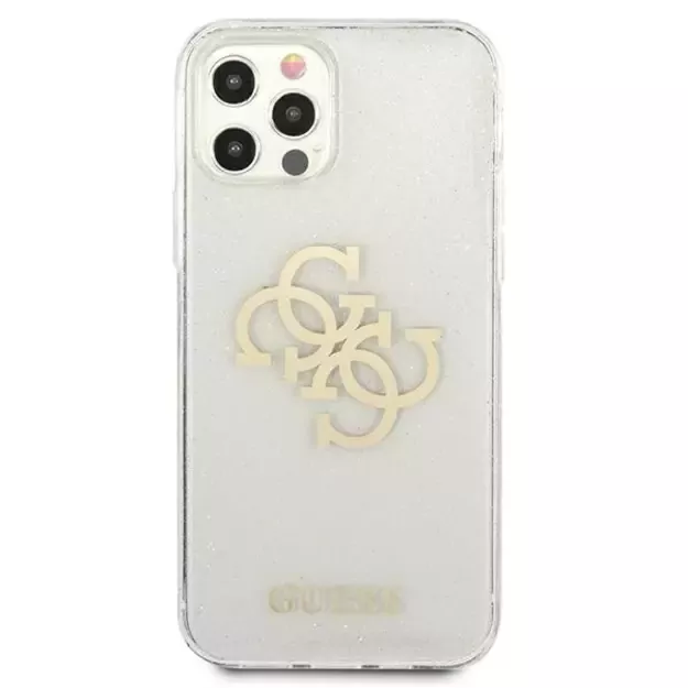 Guess GUHCP12LPCUGL4GTR iPhone 12 Pro Max 6.7&quot  transparent hard case Glitter 4G Big Logo 2