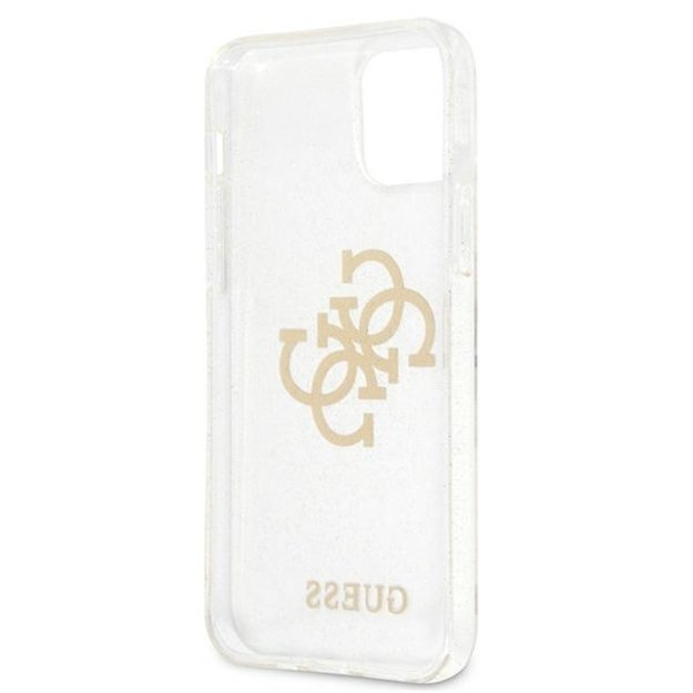 Guess GUHCP12LPCUGL4GTR iPhone 12 Pro Max 6.7&quot  transparent hard case Glitter 4G Big Logo 13