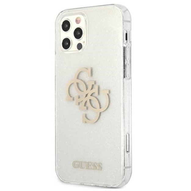 Guess GUHCP12LPCUGL4GTR iPhone 12 Pro Max 6.7&quot  transparent hard case Glitter 4G Big Logo 8