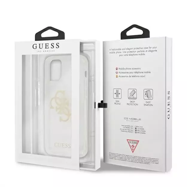 Guess GUHCP12LPCUGL4GTR iPhone 12 Pro Max 6.7&quot  transparent hard case Glitter 4G Big Logo 7