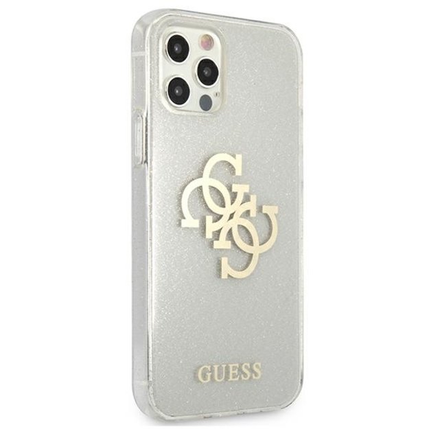 Guess GUHCP12LPCUGL4GTR iPhone 12 Pro Max 6.7&quot  transparent hard case Glitter 4G Big Logo 10
