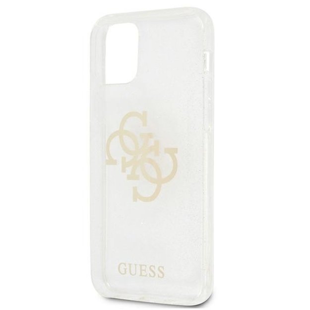 Guess GUHCP12LPCUGL4GTR iPhone 12 Pro Max 6.7&quot  transparent hard case Glitter 4G Big Logo 12
