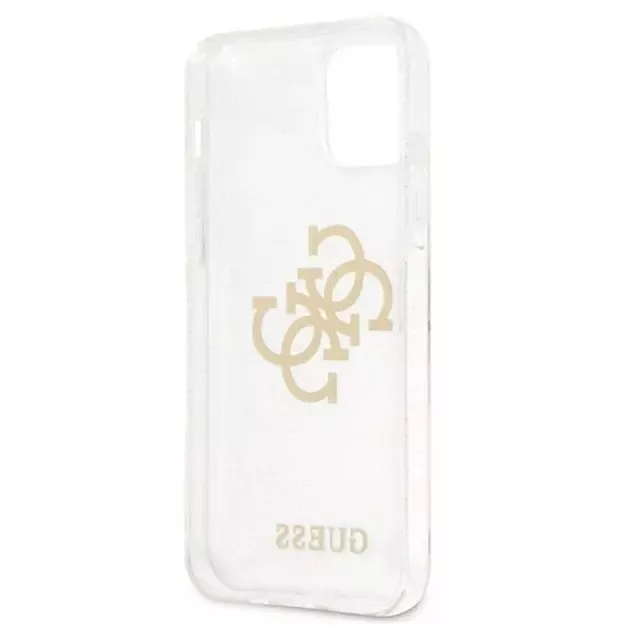 Guess GUHCP12LPCUGL4GTR iPhone 12 Pro Max 6.7&quot  transparent hard case Glitter 4G Big Logo 6