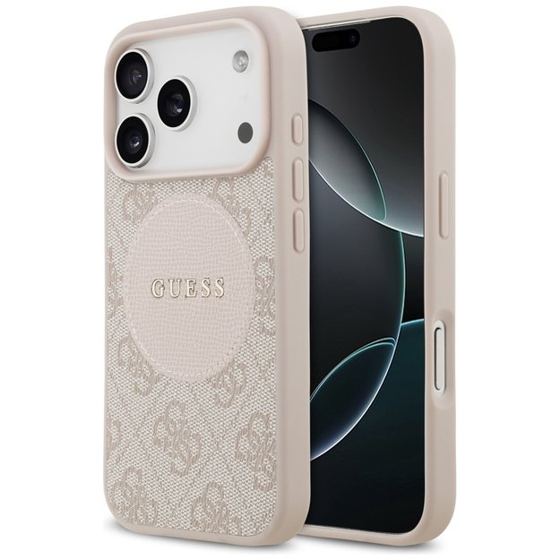 Guess 4G Circle Classic Logo MagSafe Case for iPhone 17 Pro - Pink