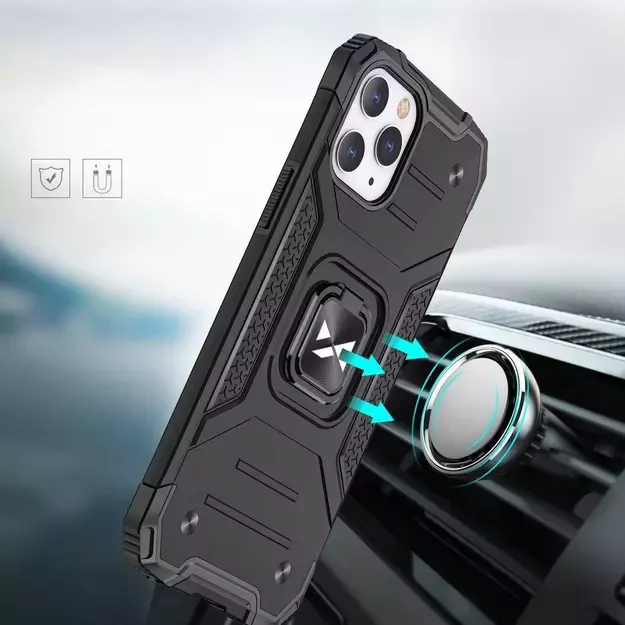 Wozinsky Ring Armor Case Kickstand Tough Rugged Cover for iPhone 13 mini silver 5