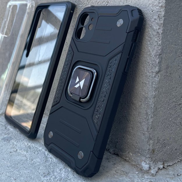 Wozinsky Ring Armor Case Kickstand Tough Rugged Cover for iPhone 13 mini silver 16