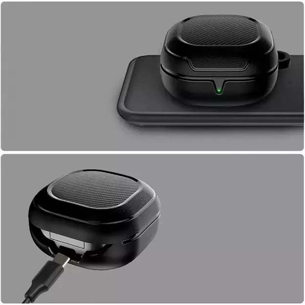 Tech-Protect Rough Carbon Case for Samsung Galaxy Buds FE / 2 Pro / 2 / Live / Pro - Black 13