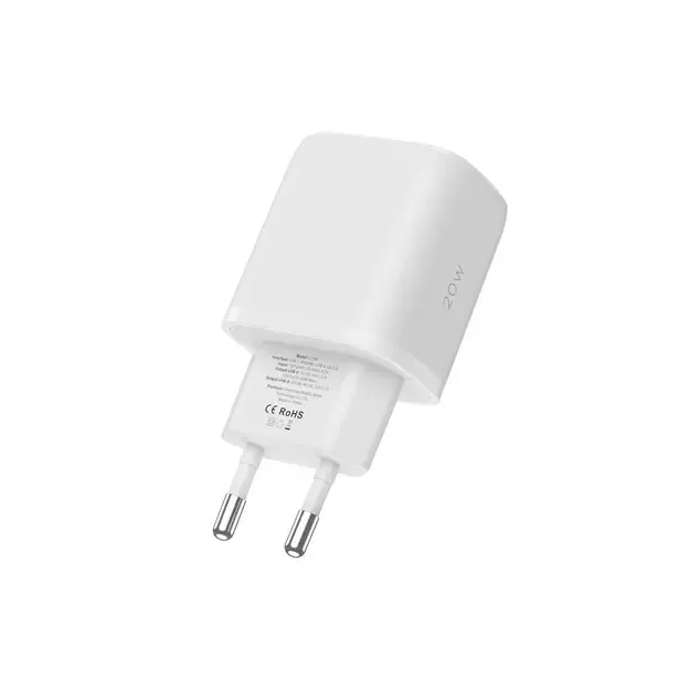 Tech-Protect C20W USB-C PD 20W / USB-A QC 3.0 charger with USB-C / USB-C cable - white 4