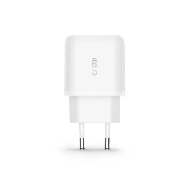 Tech-Protect C20W USB-C PD 20W / USB-A QC 3.0 charger with USB-C / USB-C cable - white 2