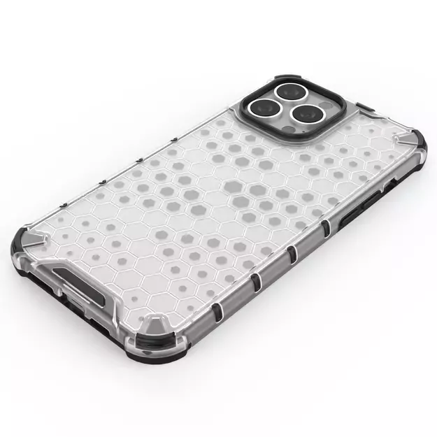 Honeycomb Case armor cover with TPU Bumper for iPhone 13 Pro Max transparent 4