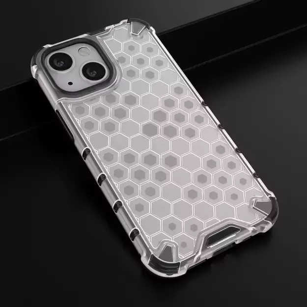 Honeycomb Case armor cover with TPU Bumper for iPhone 13 mini transparent 13