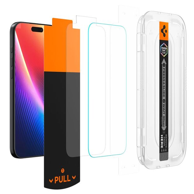 Spigen Glas.TR EZ Fit Pro Tempered Glass for iPhone 16 Pro / 17 / 17 Pro - Transparent 2