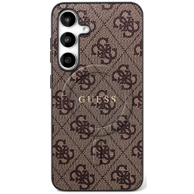 Guess 4G Ring Classic Logo MagSafe case for Samsung Galaxy S25 FE - brown