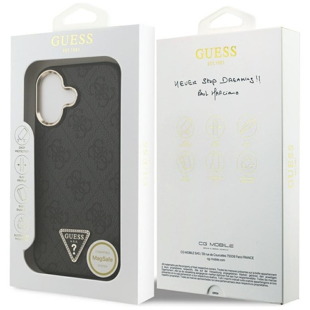 Guess 4G Triangle Logo MagSafe Case for iPhone 17 - Black and Gold 7