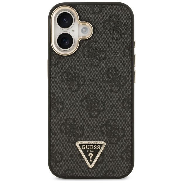Guess 4G Triangle Logo MagSafe Case for iPhone 17 - Black and Gold 2