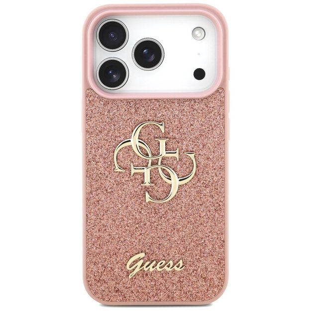 Guess Fixed Glitter Big 4G Case for iPhone 17 Pro - Pink 2