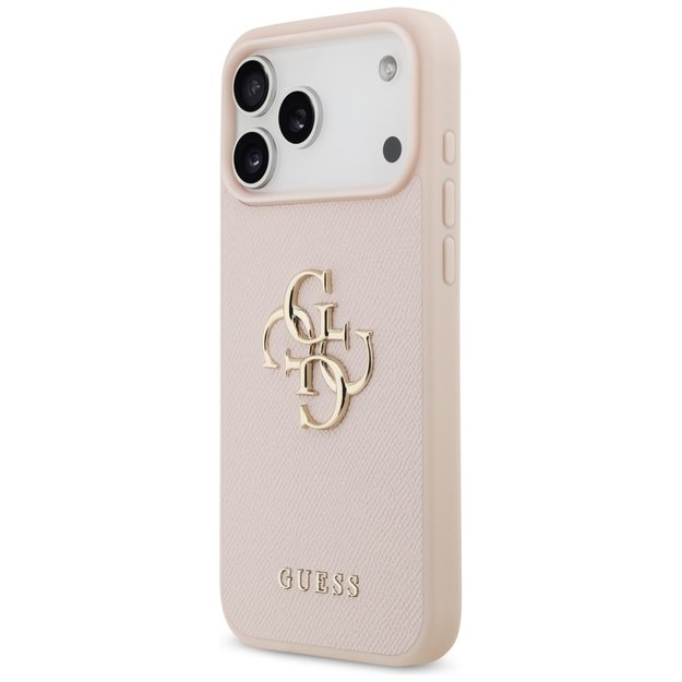 Guess Grained Big 4G &amp  Classic Logo Case for iPhone 17 Pro Max - Pink 1