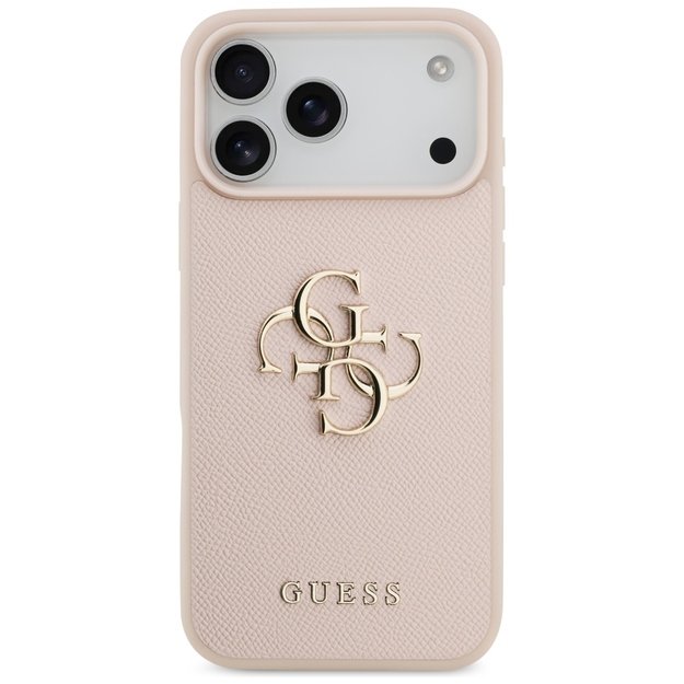 Guess Grained Big 4G &amp  Classic Logo Case for iPhone 17 Pro Max - Pink 2