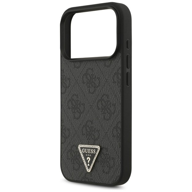 Guess Leather 4G Triangle Strass MagSafe Case for iPhone 17 Pro - Black 5