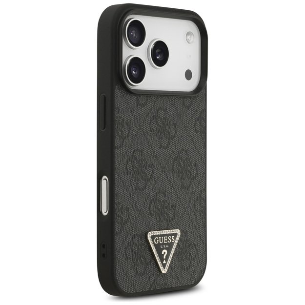 Guess Leather 4G Triangle Strass MagSafe Case for iPhone 17 Pro - Black 3