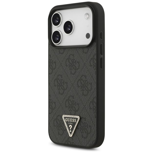 Guess Leather 4G Triangle Strass MagSafe Case for iPhone 17 Pro - Black 1