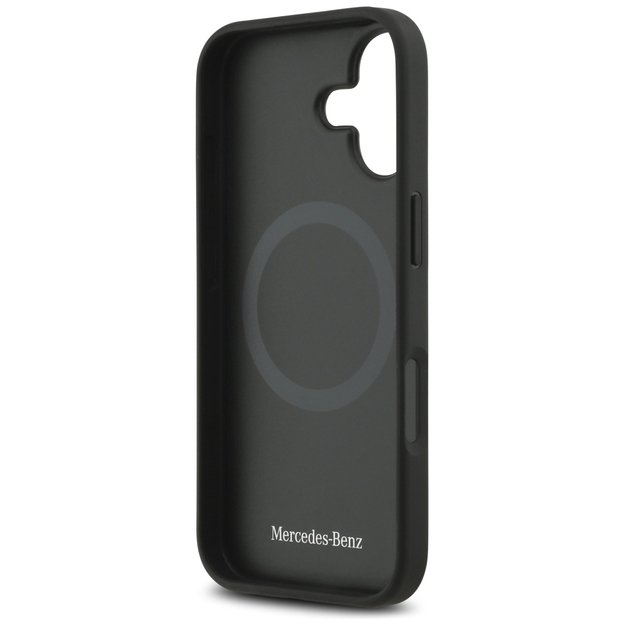 Mercedes Leather Large Laurel Leave MagSafe Case for iPhone 17 - Black 6