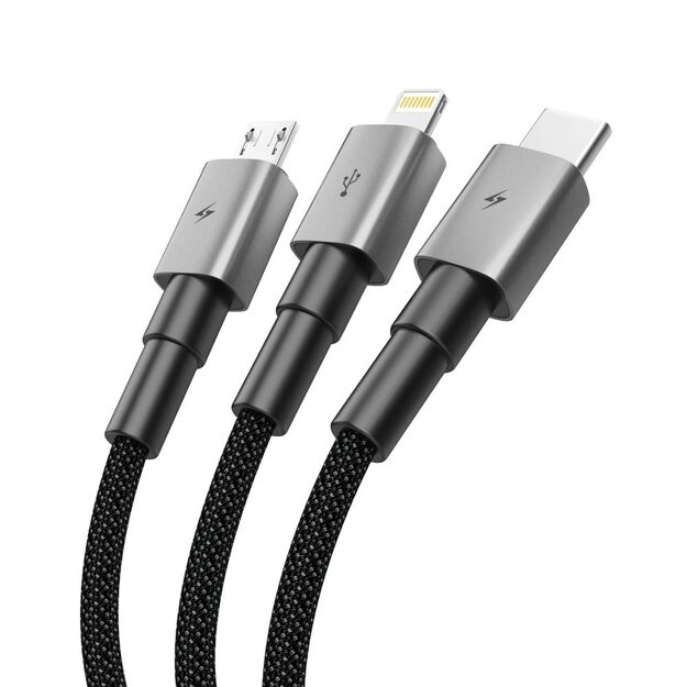 Tech-Protect UltraBoost DNA 3in1 USB-C / Micro-USB / Lightning cable 120 cm - gray 1