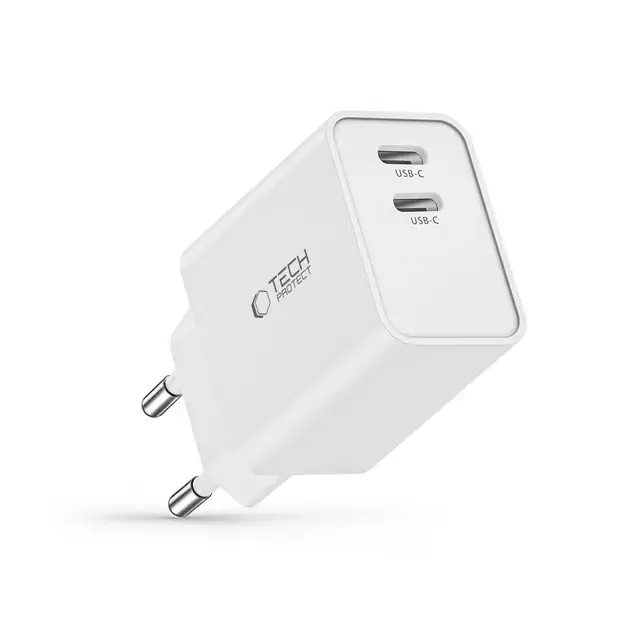 Tech-Protect C35W charger 2x USB-C PD 35W - white 5